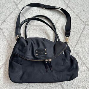Kate Spade Miri Black Nylon Convertible Crossbody Shoulder Bag Gold Hardware